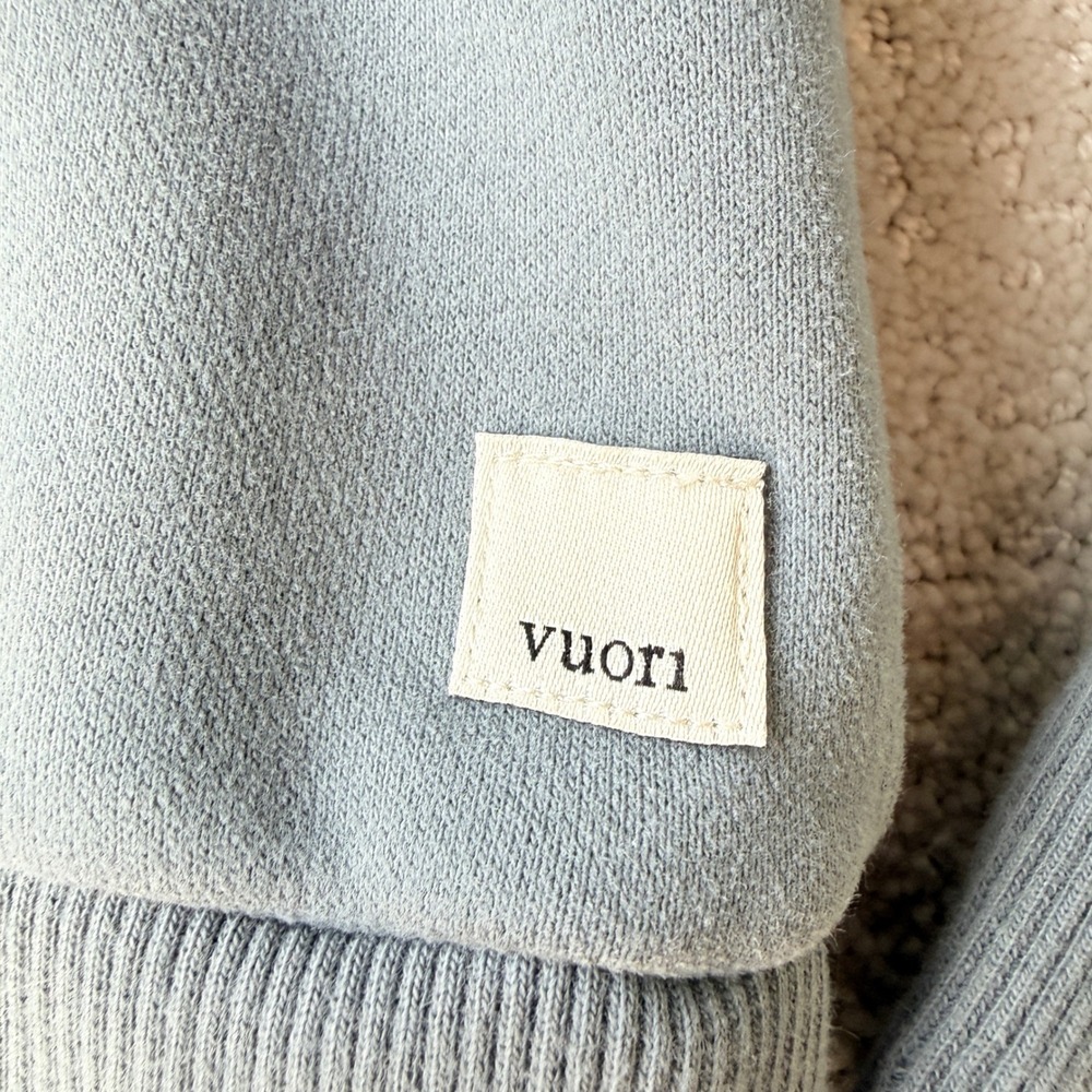 Vuori Restore Half Zip Hoodie Womens Small Dusty Blue Organic Cotton VW288 - Picture 3 of 11